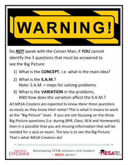 Do NOT speak with the Corner Man, if YOU cannot identify the 3