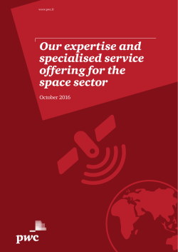 Our expertise and specialised service offering for the space sector