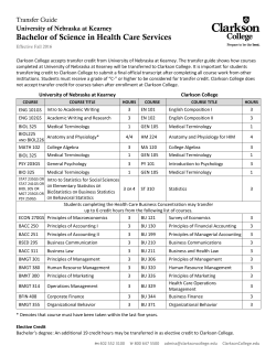 Bachelor of Science in Health Care Services