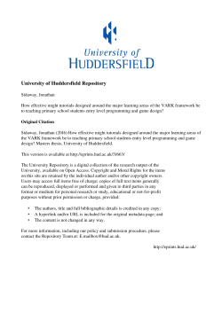 - the University of Huddersfield Repository