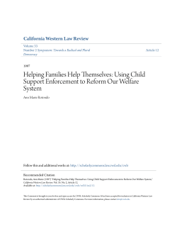 Helping Families Help Themselves: Using Child Support