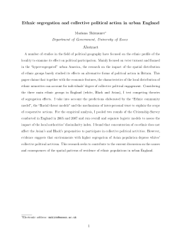 Ethnic segregation and collective political action in urban England