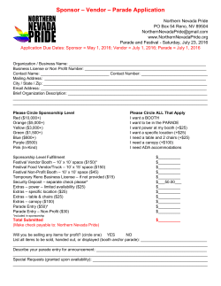 Parade Application - Northern Nevada Pride