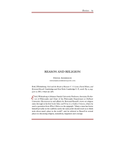 Reason and Religion [review of Erik J. Wielenberg, God and the