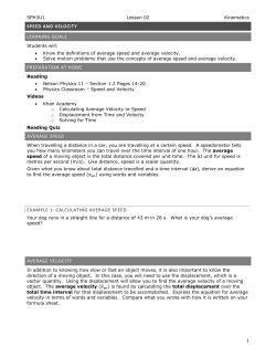 calculating average speed average velocity