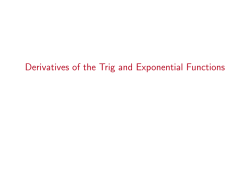 Derivatives of the Trig and Exponential Functions
