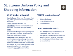 St. Eugene Uniform Policy and Shopping Information