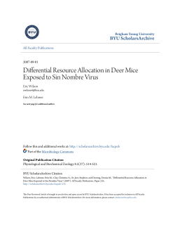 Differential Resource Allocation in Deer Mice Exposed to Sin