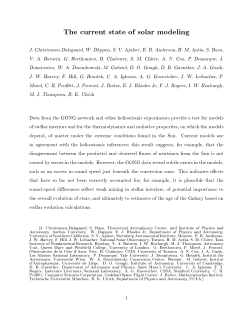 The current state o! solar modeling J. Christensen