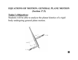 EQUATIONS OF MOTION: GENERAL PLANE MOTION (Section 17.5