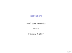 Institutions - Lutz Hendricks