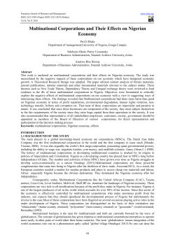 Multinational Corporations and Their Effects on Nigerian Economy