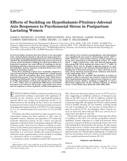 Effects of Suckling on Hypothalamic-Pituitary