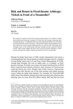 Risk and Return in Fixed-Income Arbitrage: Nickels in Front of a