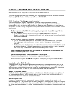 GUIDE TO COMPLIANCE WITH THE ROHS DIRECTIVE