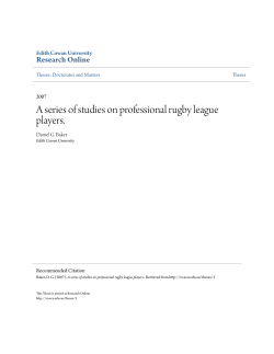 A series of studies on professional rugby league
