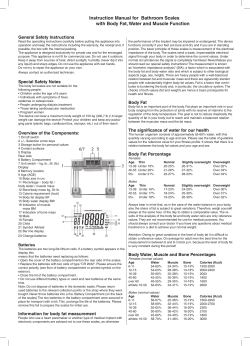 Instruction Manual for Bathroom Scales with Body Fat
