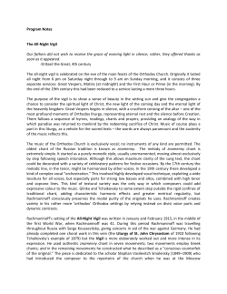 Program Notes The All-Night Vigil