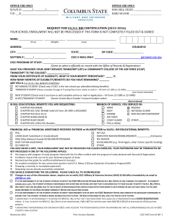 REQUEST FOR VA/GI Bill CERTIFICATION