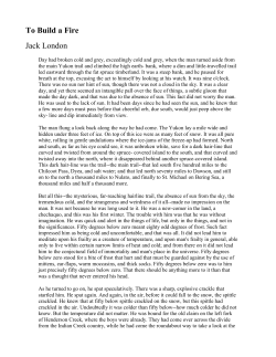 To Build a Fire Jack London