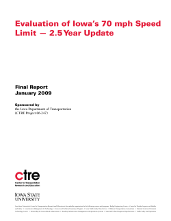 Evaluation of Iowa`s 70 mph Speed Limit