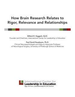 How Brain Research Relates to Rigor, Relevance and Relationships
