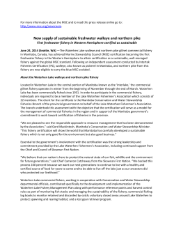 New supply of sustainable freshwater walleye and northern pike