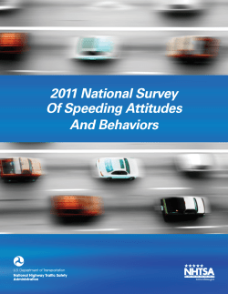 2011 National Survey Of Speeding Attitudes And Behaviors