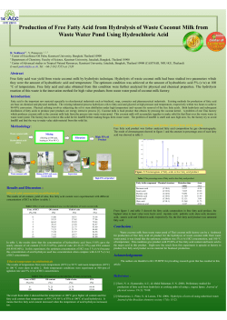 Production of Free Fatty Acid from Hydrolysis of Waste Coconut Milk