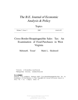 Cross-Border Shopping and the Sales Tax