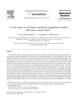 A new class of non-linear stochastic population models with mass