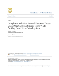Compliance with Most Favored Customer Clauses: Giving Meaning