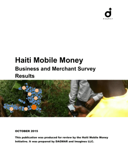 Haiti Mobile Money Business and Merchant Survey Results