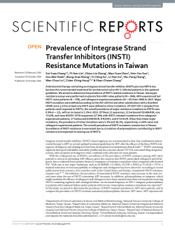 (INSTI) Resistance Mutations in Taiwan