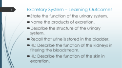 Excretory System &ndash; Learning Outcomes