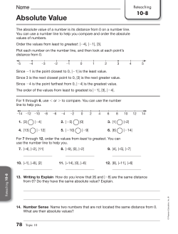 10-8 reteaching - Pace Learning Lab