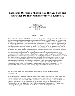 Exogenous Oil Supply Shocks