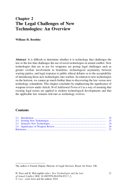 The Legal Challenges of New Technologies: An Overview
