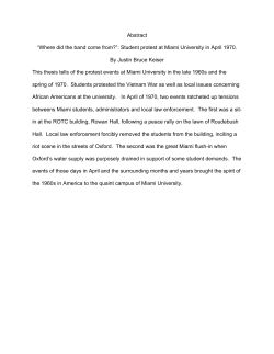 Abstract &ldquo;Where did the band come from?&rdquo;: Student protest at Miami