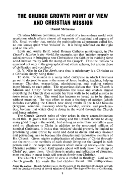 Donald McGowan, "The Church Growth Point of View and Christian