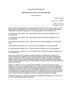 GALLUP NEWS SERVICE MIDTERM ELECTION FALL BENCHMARK