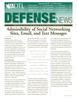 Admissibility of Social Networking Sites, Email, and Text Messages
