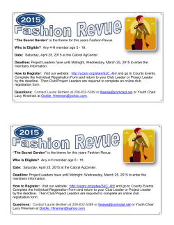 “The Secret Garden” is the theme for this years Fashion Revue. Who