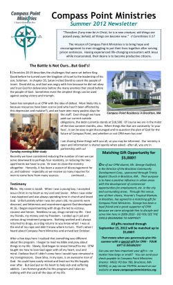 Newsletter - Summer 2012 - Compass Point Ministries