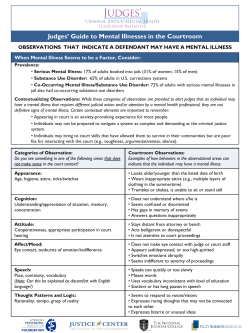 Judges` Guide to Mental Illnesses in the Courtroom