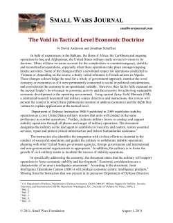 The Void in Tactical Level Economic Doctrine