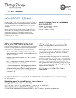 non-profit leasing - Billings Bridge Shopping Centre
