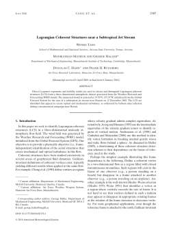 Lagrangian Coherent Structures near a Subtropical Jet Stream