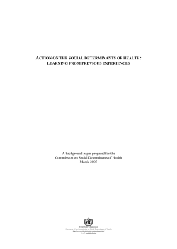 action on the social determinants of health