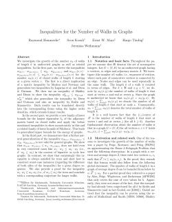 Inequalities for the Number of Walks in Graphs